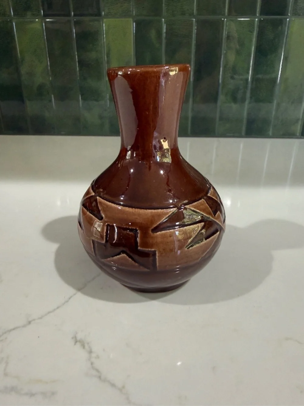Vtg Sioux Pottery Vase Signed S Red Elk SD
